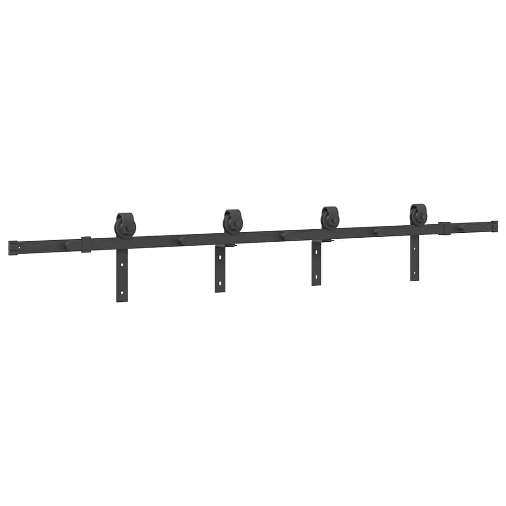 Sliding Door Hardware Kit 200 Cm Steel Black