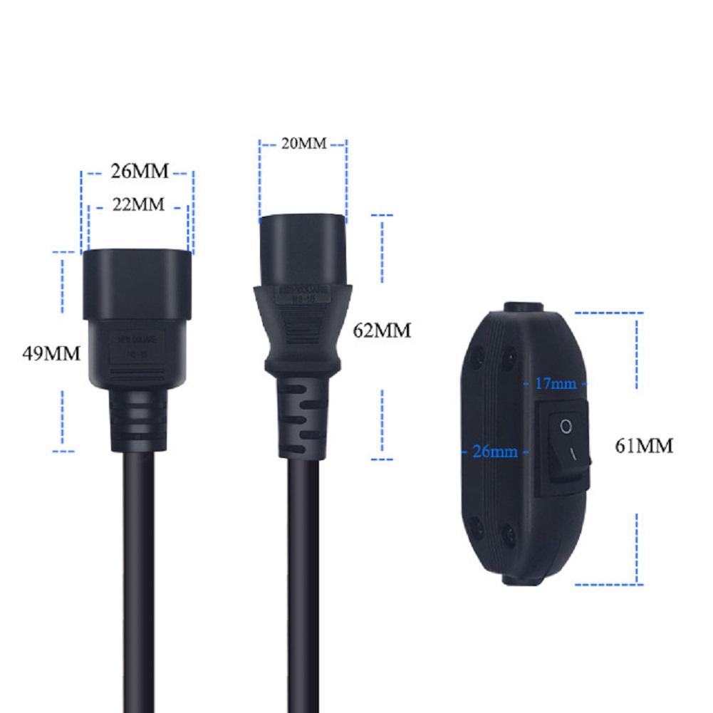 For Electric Kettles IEC Power Cable Extension Power Cable Home Office Use Leak-Proof Design Oxygen-Free Copper
