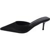Fashion 35-42 Pointed Fine High Heel Half Slippers Female French Elegant Temperament High Heels Black Leisure Slippers Zapatos De Mujer