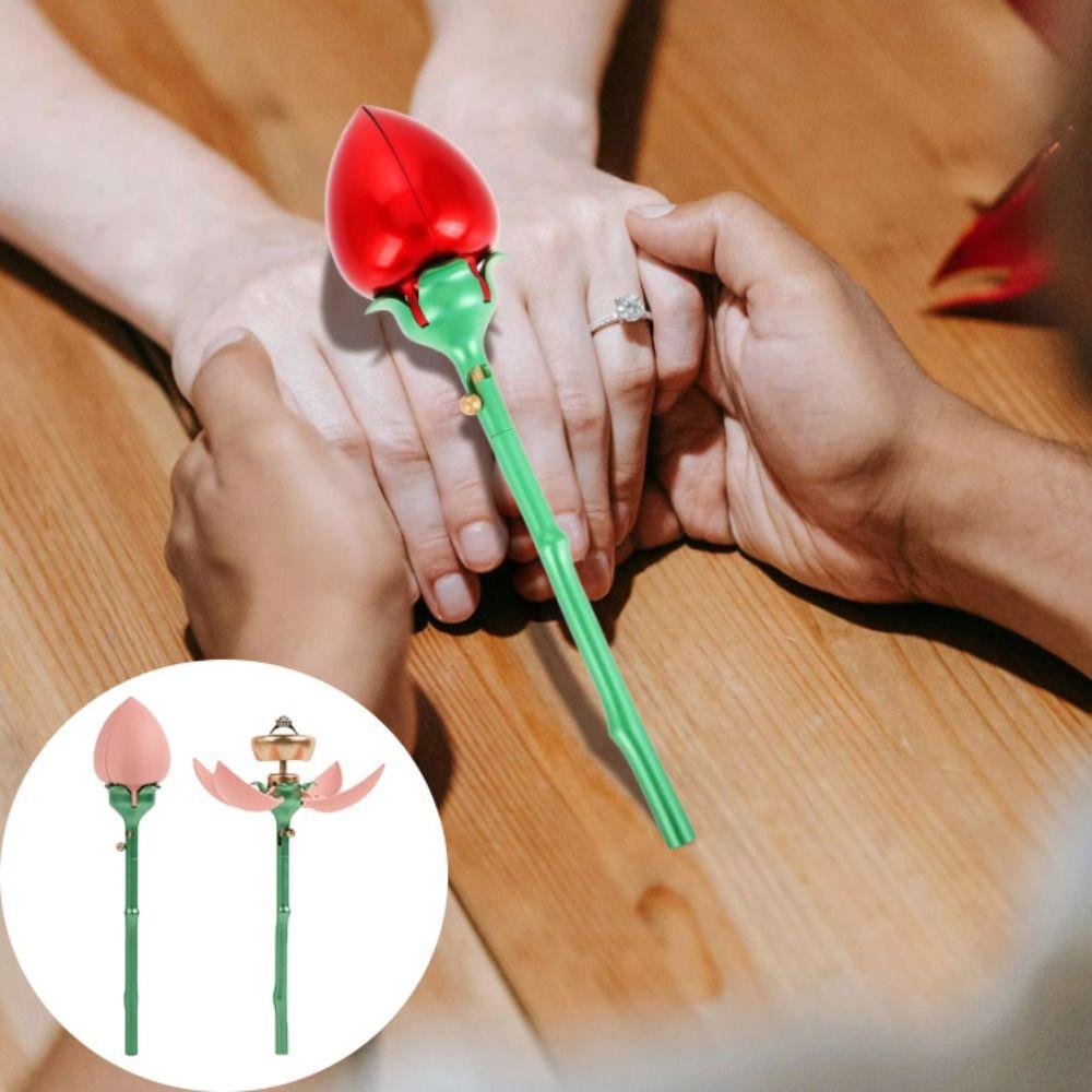 Waterproof Flower Ring Box Elegant Auto Blooming Ring Box Proposal Ring Box Engagement