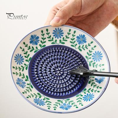 Knoblauch-Zubereitungsschale Keramik-Reibplatte Schale, Manuelles Ingwer-Frucht-Zester Reibe Dip-Schale, All-in-One Misch- und Serviertablett, Moderne Minimalistische Küche