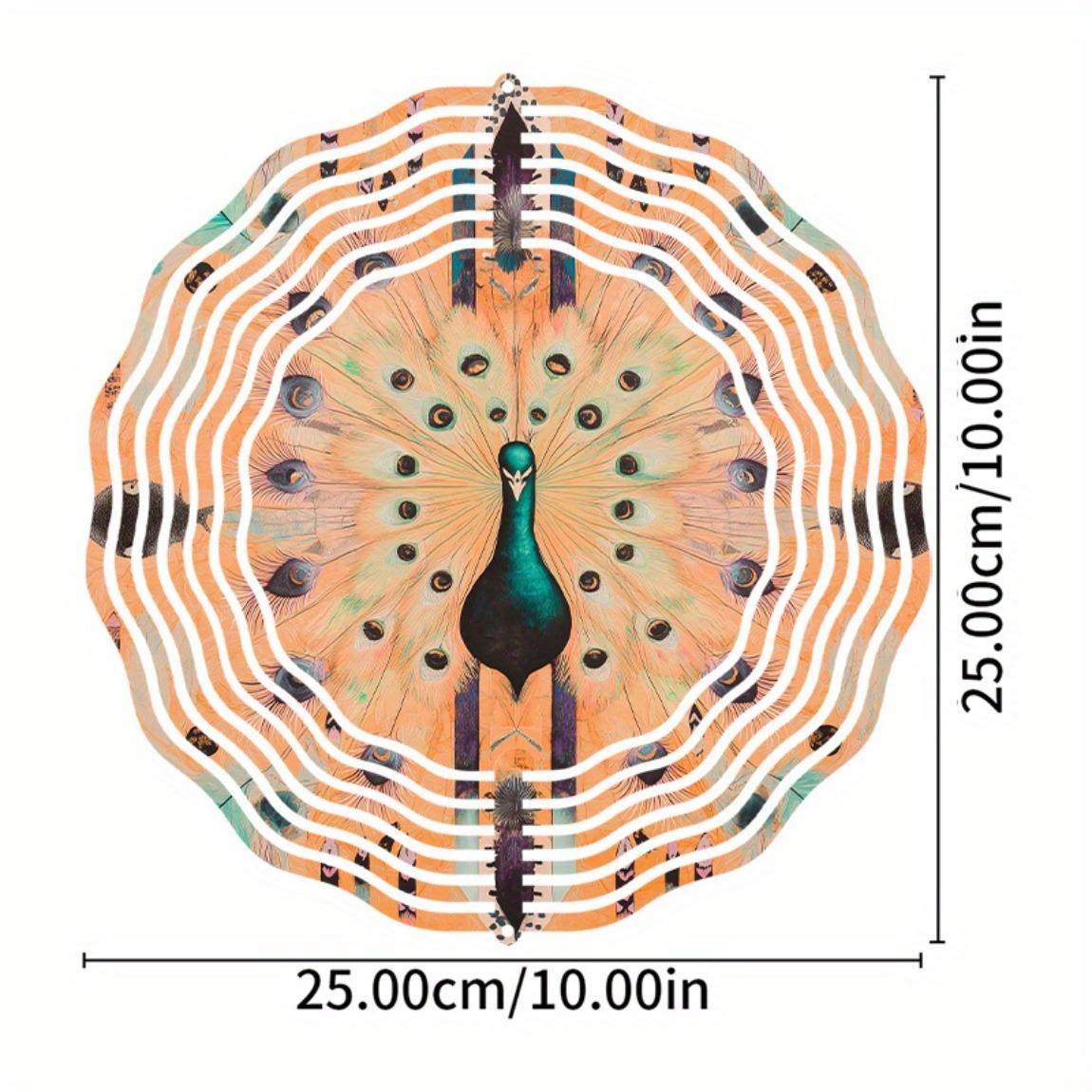 

10-дюймовый металлический садовый декор «Павлин» с вращающимся на 360 градусов крючком, не требующий батареек, уличное искусство для двора, подарок для друзей и семьи 01A