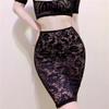 High Waist Lace Package Hip Skirts Sexy Women Sheer Mini Micro Above Knee Skirts Club See Through One Step Skirts Woman Clothing