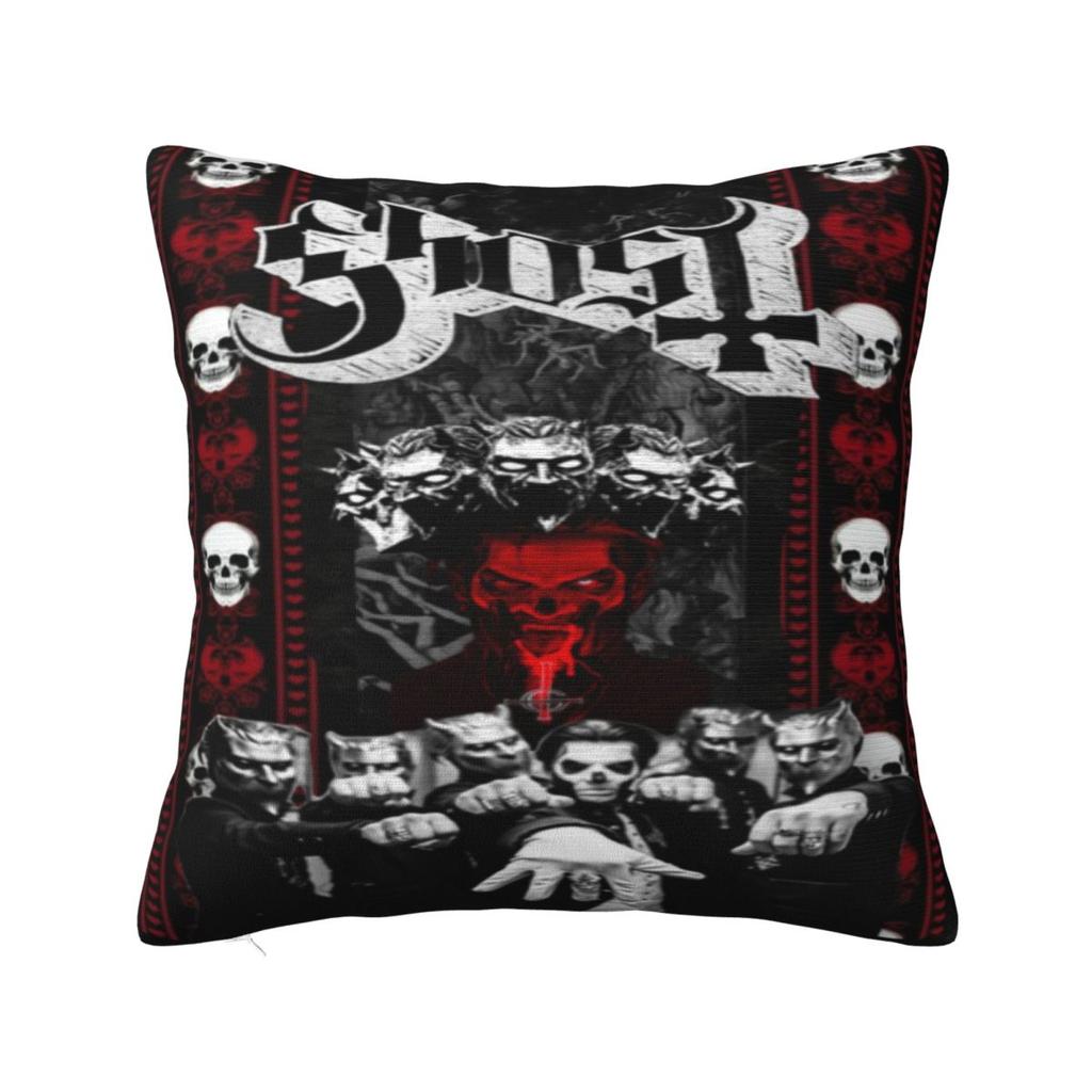Ghost Rock Metal Band Pillowcase Product Printed Cushion Cover Throw Pillow Cover Bedroom Decoration Zipper Multi Size
