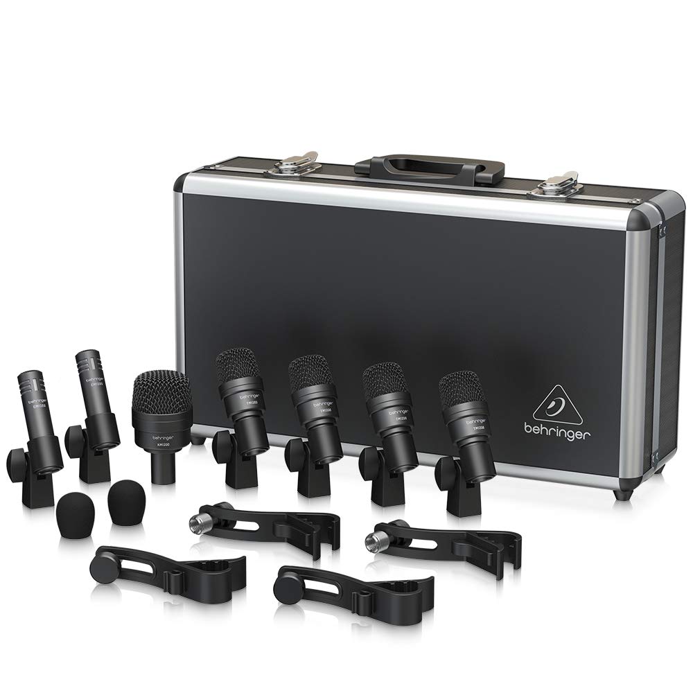 

Behringer BC1200 Black Drum Microphone Set, 7-Piece Set: Large Diaphragm Dynamic Microphone, Percussion Microphone, and Stereo Matched Condenser