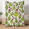 Christmas Grinch Seamless Blanket Soft Throw Blanket For Home Bedroom Bed Sofa Travel Office Solid Christmas Blanket