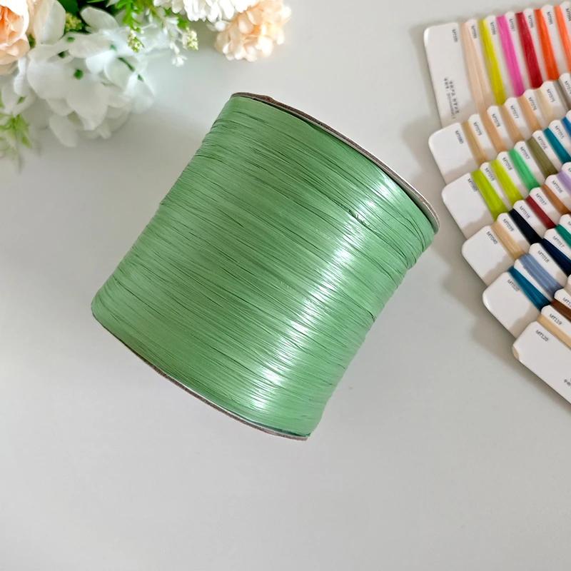 600M Raffia Strohgarn Häkelgarn für DIY Stricken Sommerstrohhut Handtaschen Kissen Handgeflochtenes Strohgarn