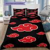 Naruto Pattern Bedding Quilt Set Quilt Cover Pillowcase Home Birthday Gift(1 * Duvet Cover + 2 * Pillowcase, Without Core)