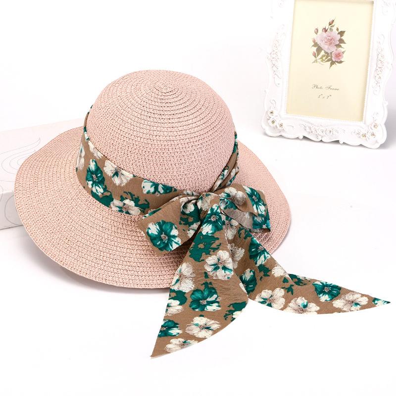 2025 Summer Women's Bowknot Straw Hat New Beach Big Brimmed Hat Foldable Travel Seaside Vacation Travel Outdoor Sunscreen Caps