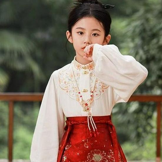 2026 Modern Ma Mian Qun Children's Chinese Hanfu Tang Suit Skirt for Girls - Ancient Style, Spring/Autumn Collection