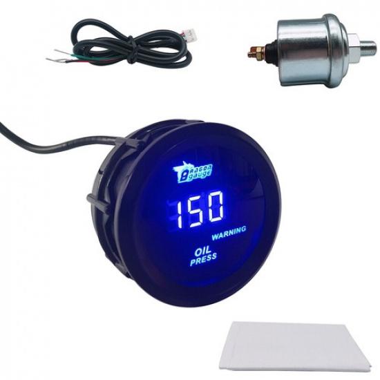 2" 52mm Oil Pressure Gauge Oil Press Meter Electronic Digital W/Sensor 0-150 PSI