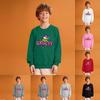 Kids' Fashion Loose-Fit Casual Long-Sleeve Christmas Print Oversized Crewneck Sweatshirt
