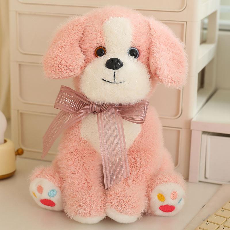Girly Heart Pink Puppy Dog Doll Plush Toy Teddy Dog Doll Children's Soothing Ragdoll Birthday Gift