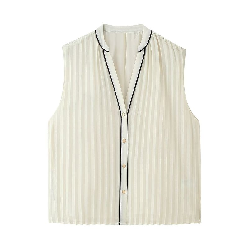 

Zbzr Spring New Women clothes Western Style Sleeveless Shirts With Belt Pleated Midi Dress 4387235 712 Tops High. L