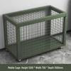 Large Army Green Heavy-Duty Mobile Mesh Storage Cage with Wheels