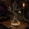 Halloween Themed Room Accessories 3D Printed Tree House Ornament with Pumpkin, Spooky Table Desktop Landscaping Props Centerpiece, Dead Figurine