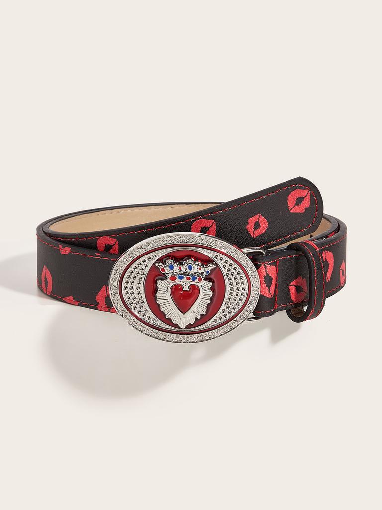 Retro Y2k Heart Pattern Metal Belt For Teen Fashion Accessories