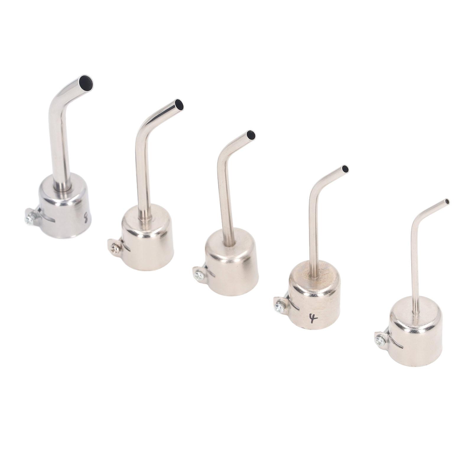 

5 шт. Насадка для термофена Алюминиевый сплав Изогнутая насадка для горячего воздуха Наконечник Аксессуар для паяльной станции для 850