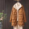 Veste matelassée légère pour femme, longueur moyenne, style coréen, col montant, matelassage losange, vêtement d'extérieur d'hiver fin 2026