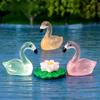 Charming Glow-in-the-dark Resin Flamingo Decor Adorable Miniature Aquarium Decoration