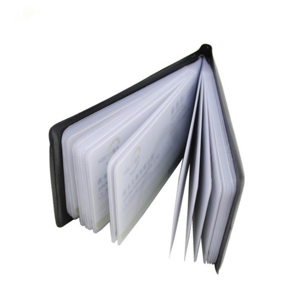 40 Karten PU Leder Visitenkartenhalter Kartenetui Herren Damen Schwarz Ausweishalter Kreditkartenhalter Buchhülle Brieftasche für Kreditkarten HOT