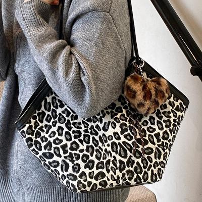 Populárna taška s leopardím vzorom Nová trendy módna nákupná taška Dámska Vysoko kvalitná textúra Jednoramenná kabelka