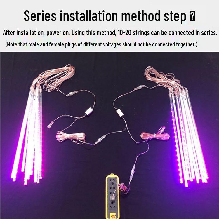 Wasserdichte LED Meteor Dusche Lichter für Bäume im Außenbereich - Dynamischer Fließender Sternenhimmel-Effekt