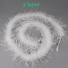 Fluffy Feather Trim For Clothes, Ostrich Feathers, Fluffy Boa, Shawl, Wedding Dress Decor, 2M Thick, 6 Layers