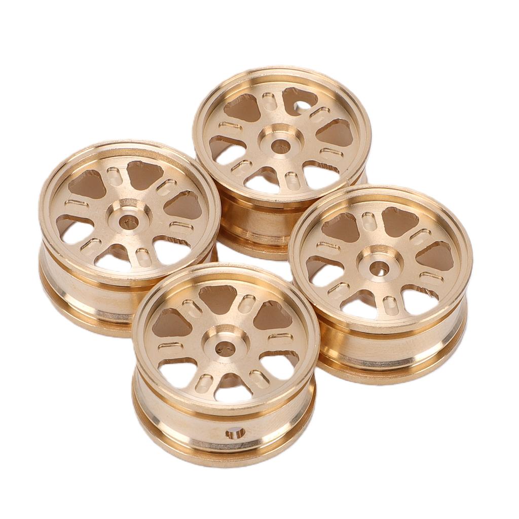 4 Pcs RC Car Wheel Rim Replacement for SCX30 1 30 RC Car 0.7 Inch Brass Wheel Rim