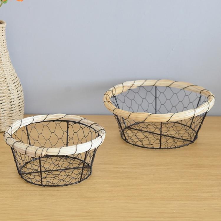 Round/Oval Shaped Wire Basket Space Saving Basket Fruit Holder Decorative Food Storage Solution Kitchen Accessory