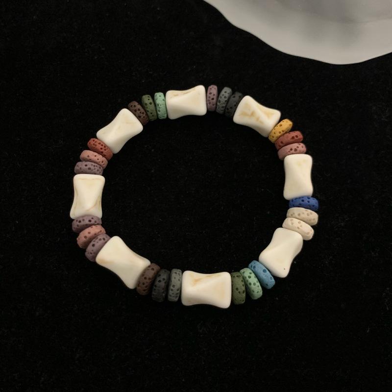 JYL TS Bracelet  Grid Stone Style Enhances Structure & Prosperity Colorful elastic rope танго розовый