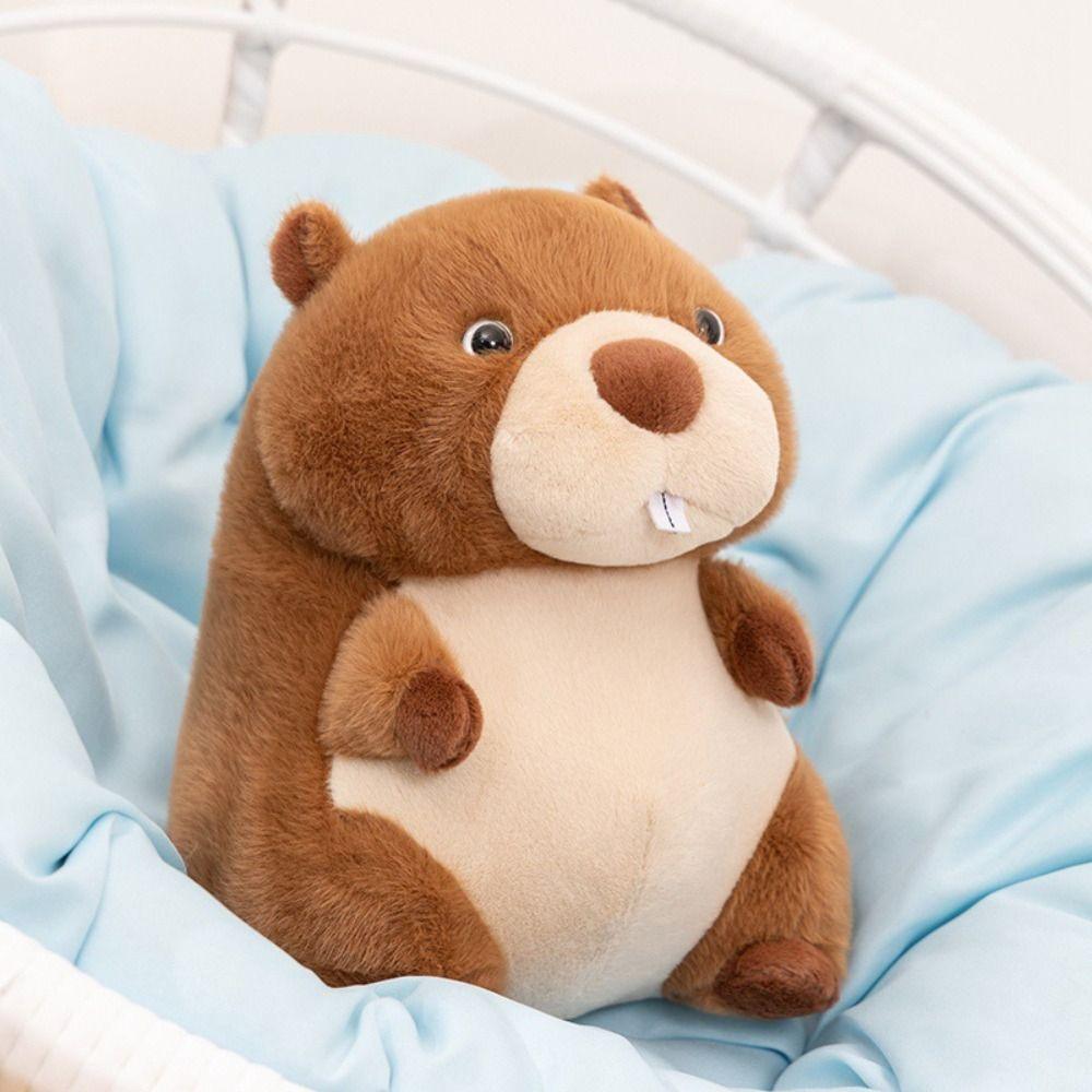 Fluffy Groundhog Plush Toy Simulation Chubby Marmot Stuffed Toy Birthday Gifts