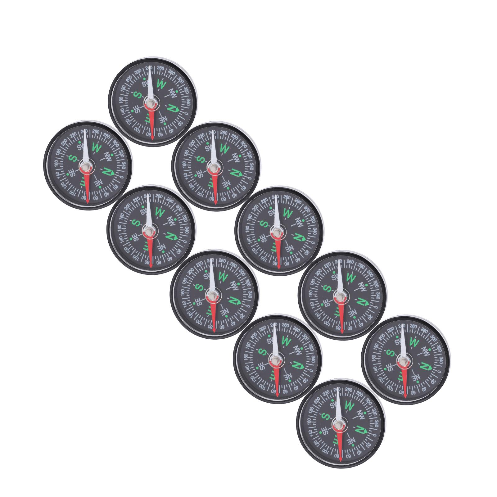 

10Pcs Compass Hiking Practical Durable Lightweight Outdoor Survival Tool for Mountaineering