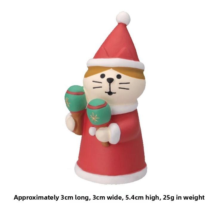 Christmas Resin Art Toys With Festive Mushroom And Cat Designs For Gift Giving