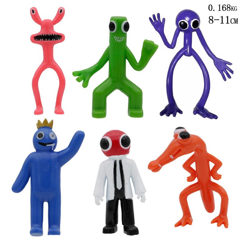 Rainbow Friends Anime Figuur Set Roze Blauw Monster Model Cartoon Karakter Beeldje Taart Decoratie Ornamenten Speelgoed voor Kinderen