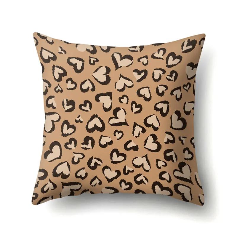 Pillow Throw Cover Home Decoration Living Room Sofa Seat Colorful Leopard Print Polyester Cushion