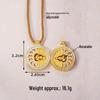 Ancient Gold Sand Eight-Treasure Compass Blessing Necklace - Chinese Retro Copper Alloy Jewelry