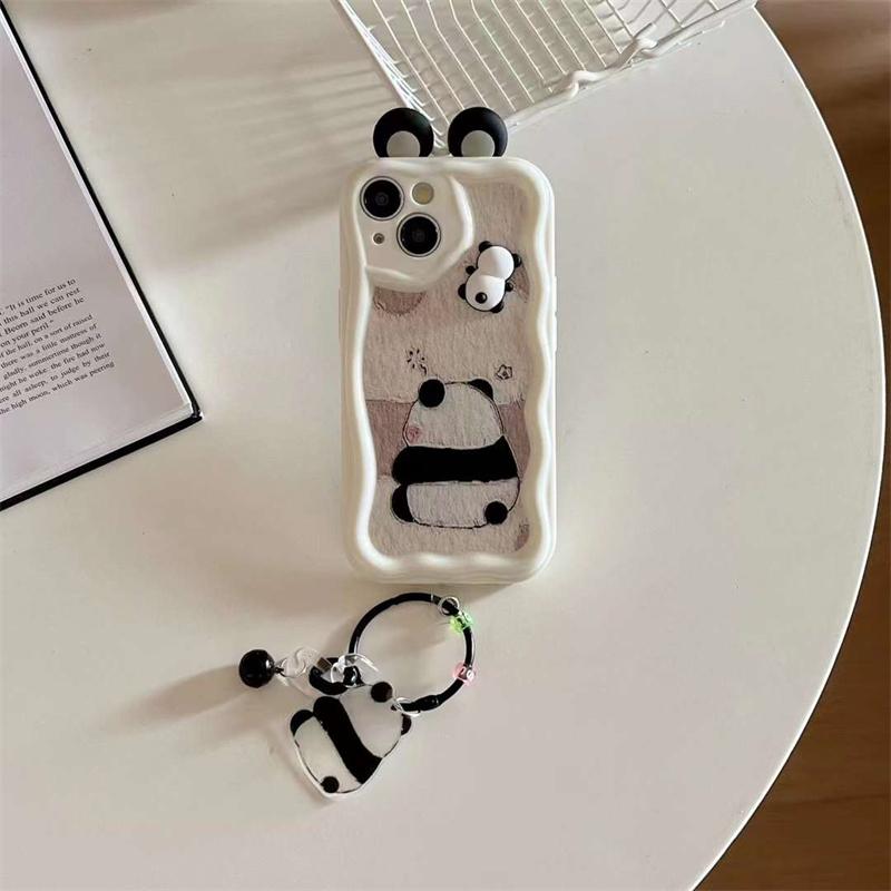 Roztomilé kreslené pouzdro na telefon 3D Bear Graffiti pro iPhone 15 14 13 12 11 Pro Max X XS XR 8 7 Plus Korejský silikonový nárazuvzdorný měkký kryt