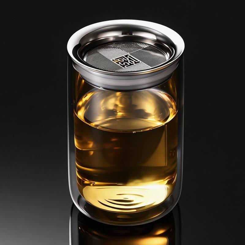 Double-Layer Glass Tea Infuser Set with Water Separator
