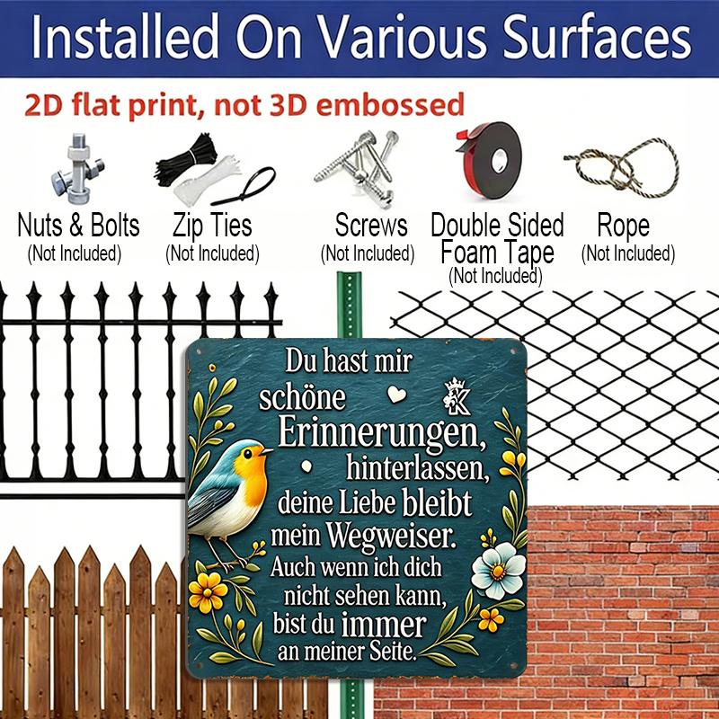 2D Flat 1pc, Vintage Metal Sign, Decorative Plaques and Ornaments, Nostalgic Theme, Warm Floral Art Style, Perfect for Bedrooms, Gardens, Living