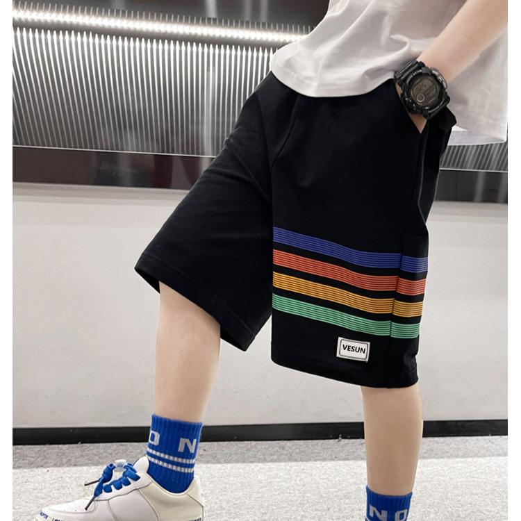 Summer Pants Boys' Shorts Breathable Sweat Absorbing Pentagram Pants Loose Cool Handsome Outerwear Sports Pants Middle Pants