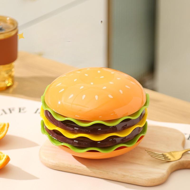 High-value Hamburger Bowl Set, Household Cartoon Tableware Set, Creative Bone Spitting Plate Sauce Oil Plate Rice Bowl Combination