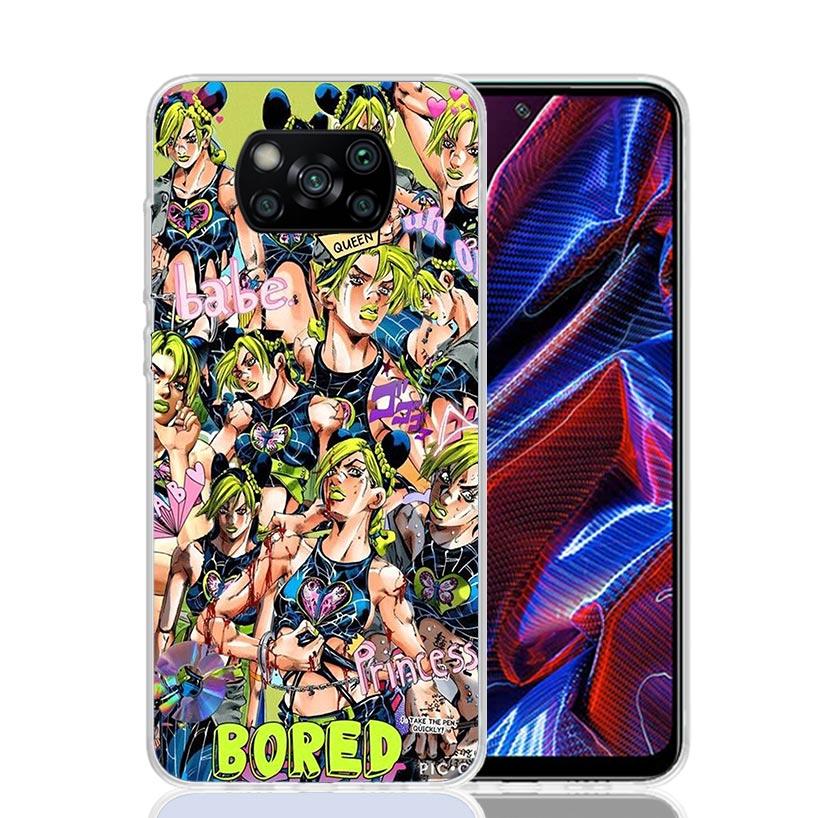 JoJo Bizarre Adventure Jolyne Cujoh Phone Case For Xiaomi Poco X7 X6 X5 Pro F7 Ultra Redmi 15C 15 13 13C 12 12C 10 10A 10C 9 9A