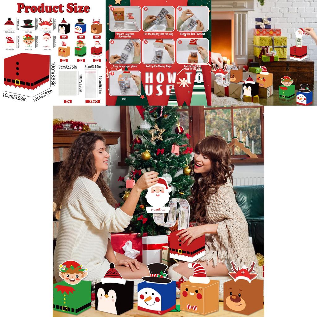 Christmas Holiday Money Pouch Set With Cash Extraction Feature For Festive Gifting