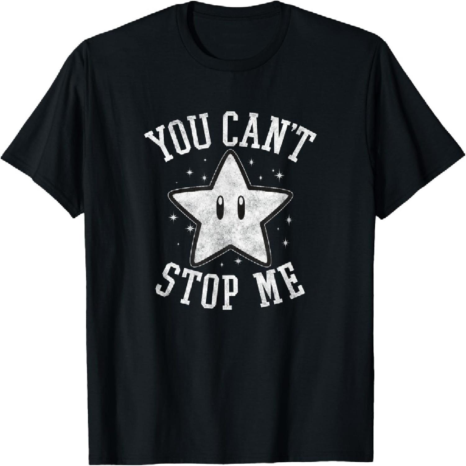 Super Mario Super Star You Can t Stop Me Faded Nintendo Icon T-Shirt S