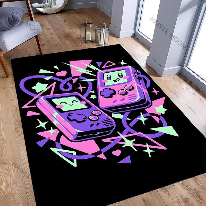 15 Size Cartoon Game Controllers Rugs for Kids Play Mats Children Room Decor Area Floor Mat Anti-skid Carpet for Bedroom Gifts