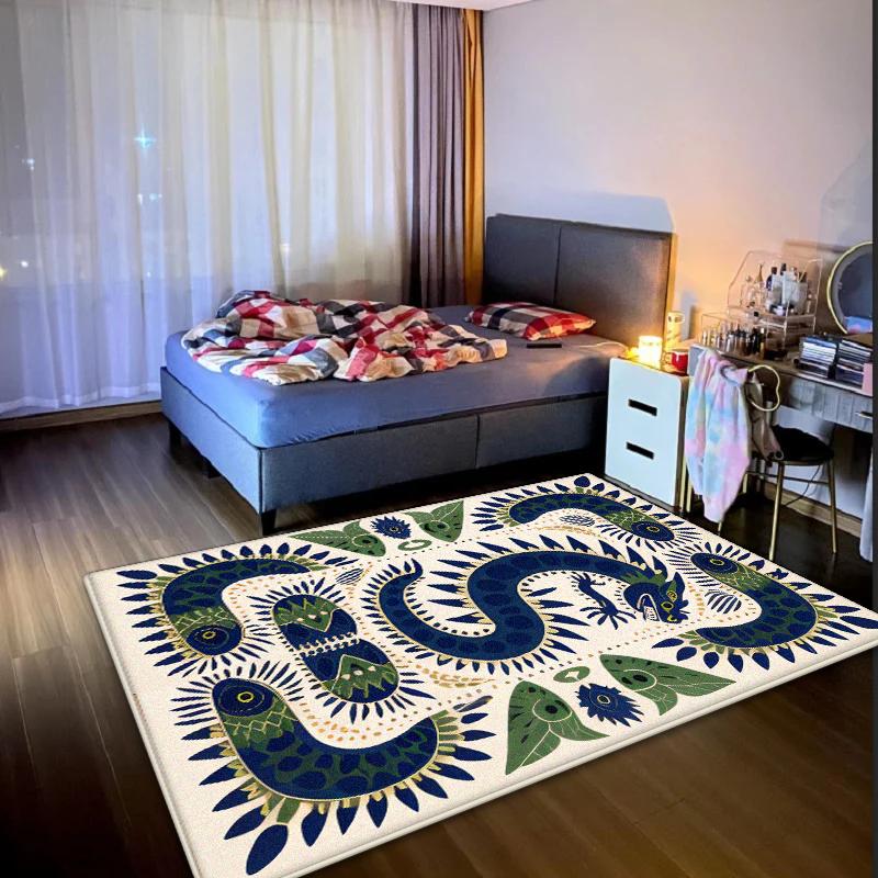 

Nordic Abstract Bedroom Bedside Carpet Decoration Home Animal Pattern Living Room Rug Lounge Cloakroom Fluffy Plush Mat Non-slip 60*90cm