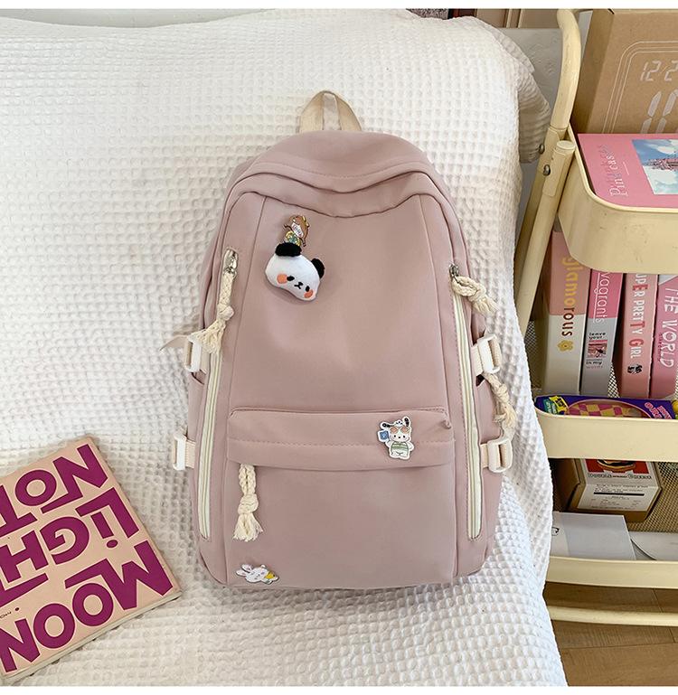 

Школьный рюкзак женский рюкзак для студентки новый большой вместимости рюкзак для ученицы средней школы милый рюкзак женский универсальный модный розовый