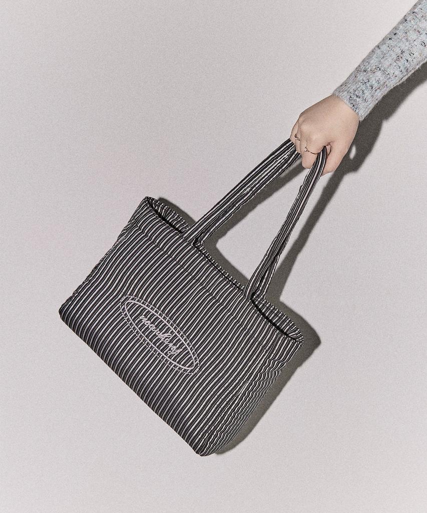 Marhen.J Soft Stripe Padded Shopper Shoulder Bag