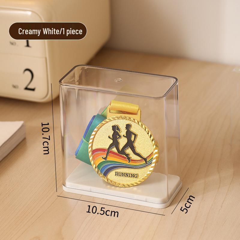 Marathon Medal Display Box - Honor Award Badge Commemorative Stand & Desktop Storage